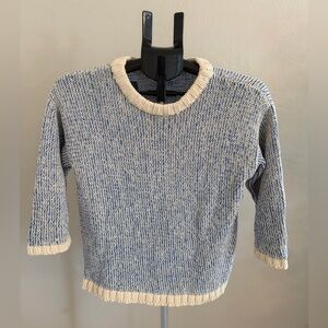 Babaa Blue and Cream Knit Sweater